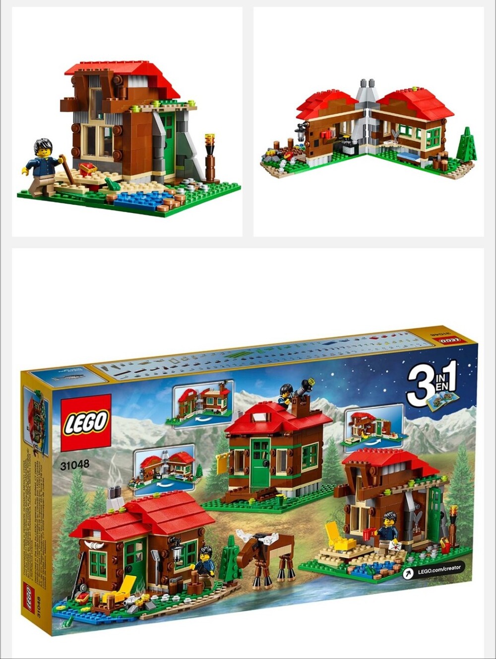 LEGO Creator Lakeside Lodge 3-in-1 Cabin Building Set